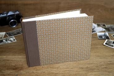 Photo album with floral pattern brown "Gerti", individual album, handmade